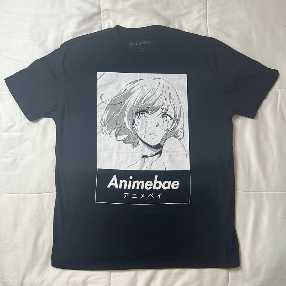 T-Shirt Graphic Tee Brand Animebae Size XL Color Black/White